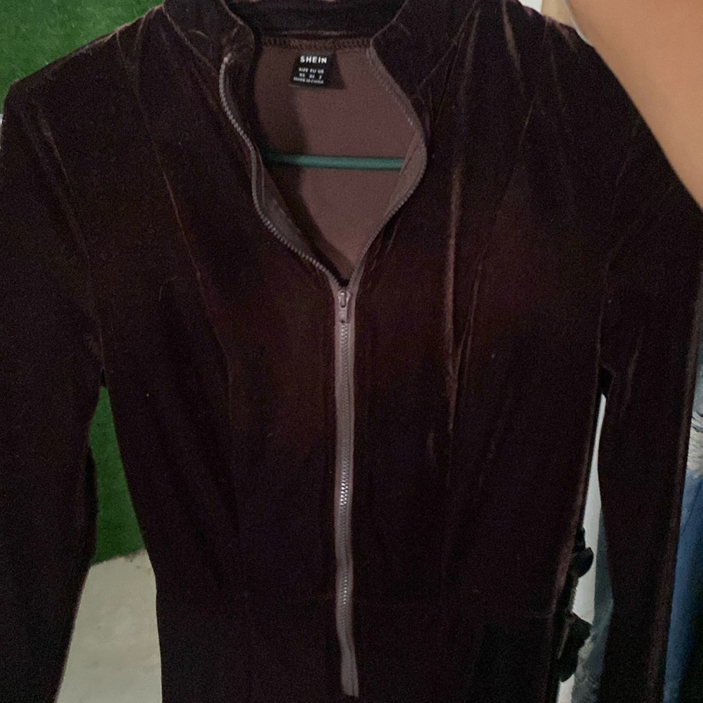 Suede material  one piece cat suit